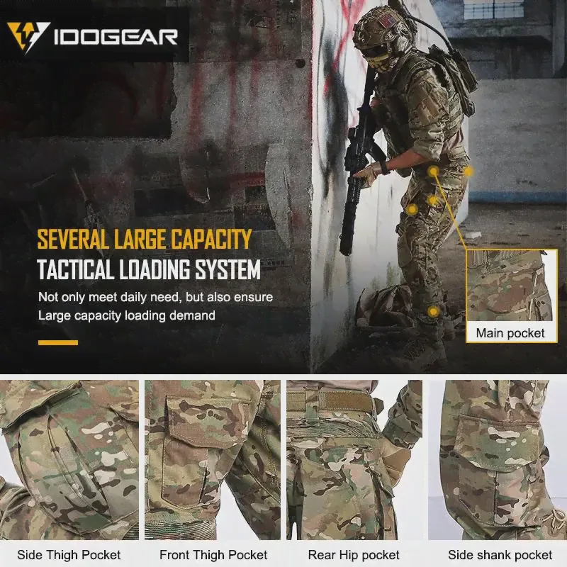 IDOGEAR G3 боевые брюки с наколенниками, Брюки Мультикам CP gen3, охотничье камуфляжное тактическое снаряжение для страйкбола, тактические (art.: 3920b852b6347)-4